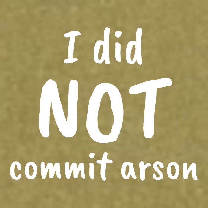 I Did Not Commit Arson Quote Garment-Dyed Women's Muscle Tee