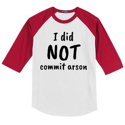 I Did Not Commit Arson Quote Kids Colorblock Raglan Jersey