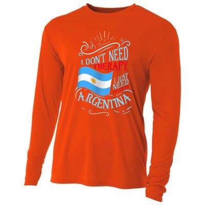 I Don't Need Therapy I Just Need To Go To Argentina Gift Cooling Performance Long Sleeve Crew