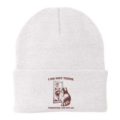 I Do Not Think Therefore I Do Not Am Raccoon Knit Cap Winter Beanie