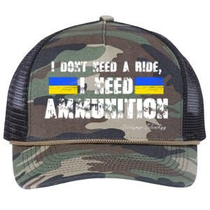 I Dont Need A Ride, I Need Ammunition Volodymyr Zelenskyy Stand With Ukraine Retro Rope Trucker Hat Cap