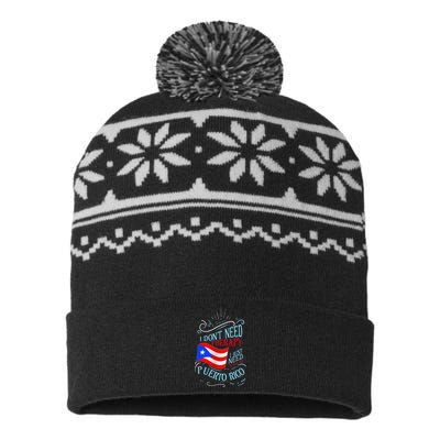 I DonT Need Therapy I Just Need To Go To Puerto Rico USA-Made Snowflake Beanie