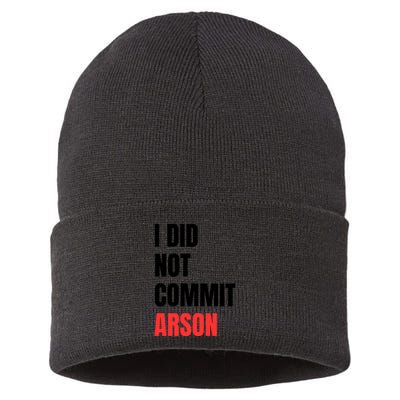 I Did Not Commit Arson Funny Quote Sustainable Knit Beanie
