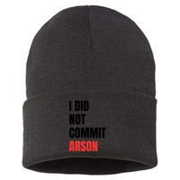 I Did Not Commit Arson Funny Quote Sustainable Knit Beanie