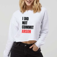 I Did Not Commit Arson Funny Quote Cropped Pullover Crew