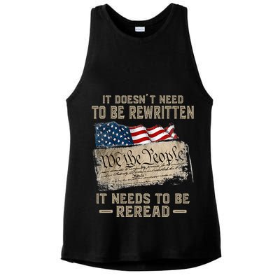 It Doesnt Need To Be Rewritten It Needs To Be Reread Ladies PosiCharge Tri-Blend Wicking Tank