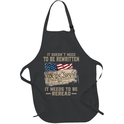 It Doesnt Need To Be Rewritten It Needs To Be Reread Full-Length Apron With Pockets