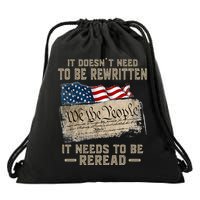It Doesnt Need To Be Rewritten It Needs To Be Reread Drawstring Bag