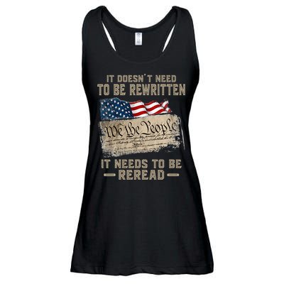 It Doesnt Need To Be Rewritten It Needs To Be Reread Ladies Essential Flowy Tank