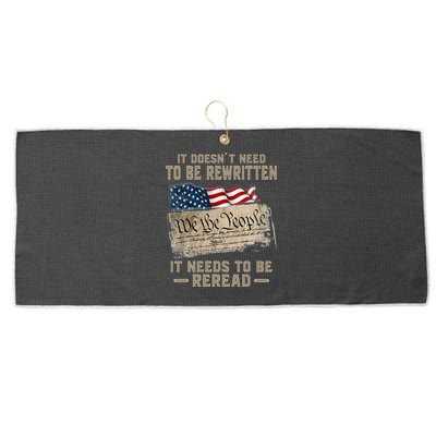 It Doesnt Need To Be Rewritten It Needs To Be Reread Large Microfiber Waffle Golf Towel