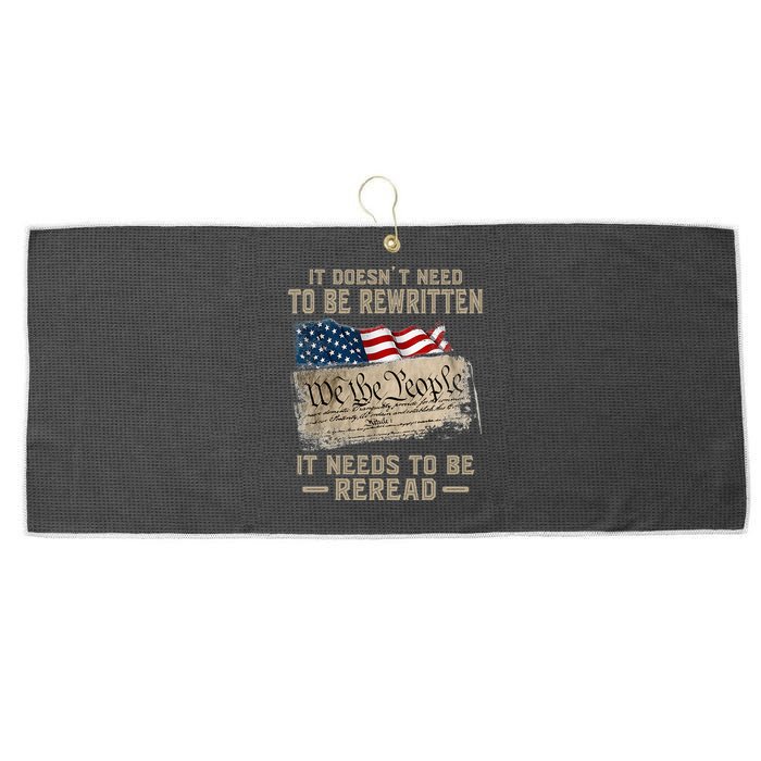 It Doesnt Need To Be Rewritten It Needs To Be Reread Large Microfiber Waffle Golf Towel