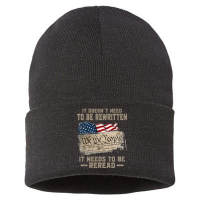 It Doesnt Need To Be Rewritten It Needs To Be Reread Sustainable Knit Beanie