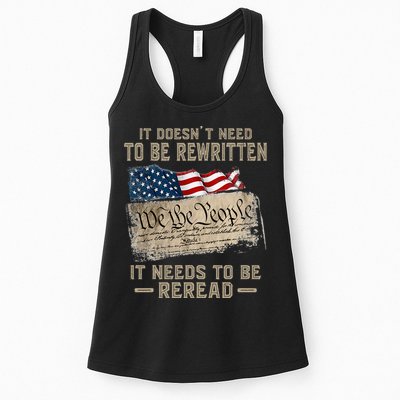 It Doesnt Need To Be Rewritten It Needs To Be Reread Womens Tank Top