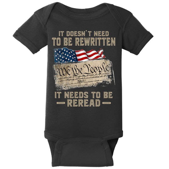 It Doesnt Need To Be Rewritten It Needs To Be Reread Baby Bodysuit