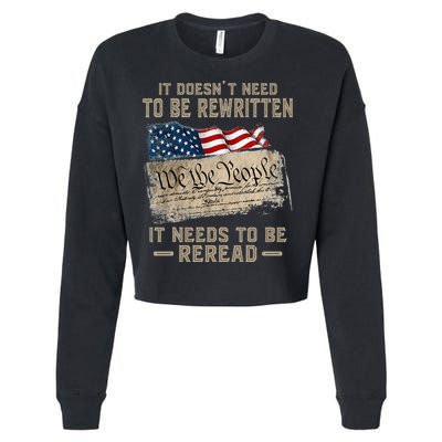 It Doesnt Need To Be Rewritten It Needs To Be Reread Cropped Pullover Crew