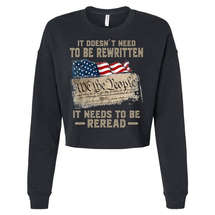 It Doesnt Need To Be Rewritten It Needs To Be Reread Cropped Pullover Crew