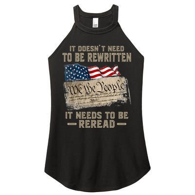 It Doesnt Need To Be Rewritten It Needs To Be Reread Women's Perfect Tri Rocker Tank
