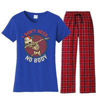 I Dont Need No Body Dabbing Skeleton Funny Halloween Gift Women's Flannel Pajama Set