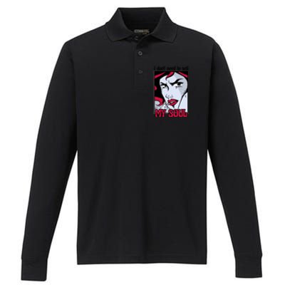 I Don't Need To Sell My Soul Comic Performance Long Sleeve Polo