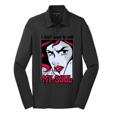 I Don't Need To Sell My Soul Comic Silk Touch Performance Long Sleeve Polo