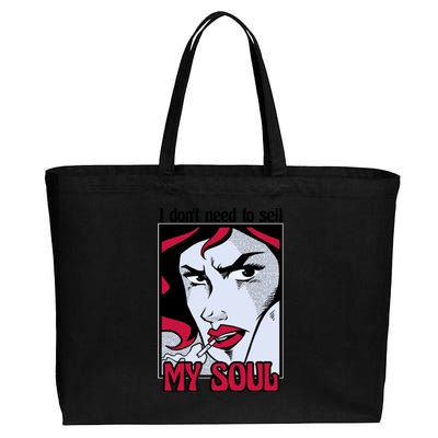 I Don't Need To Sell My Soul Comic Cotton Canvas Jumbo Tote