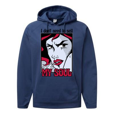 I Don't Need To Sell My Soul Comic Performance Fleece Hoodie