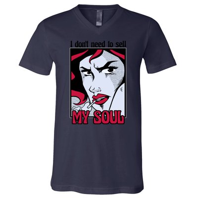 I Don't Need To Sell My Soul Comic V-Neck T-Shirt