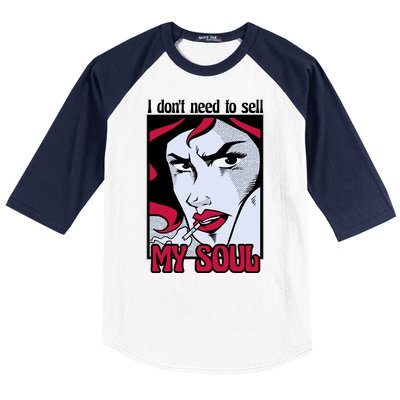 I Don't Need To Sell My Soul Comic Baseball Sleeve Shirt