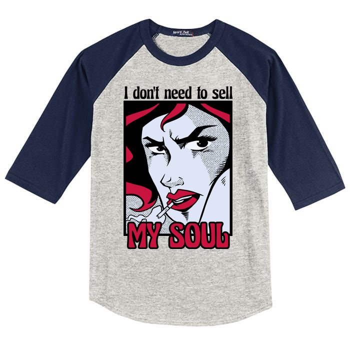 I Don't Need To Sell My Soul Comic Kids Colorblock Raglan Jersey