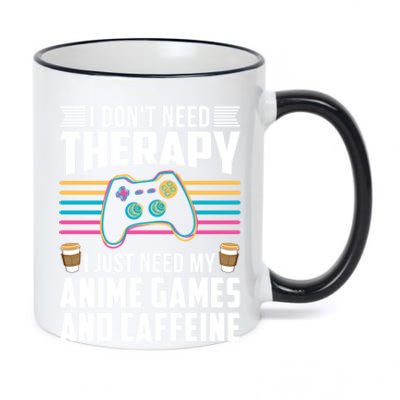 I Dont Need Therapy I Need Anime Games Caffeine Gift 11oz Black Color Changing Mug