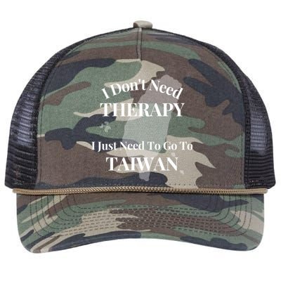 I Dont Need Therapy I Just Need To Go To Taiwan Funny Gift Cute Gift Retro Rope Trucker Hat Cap