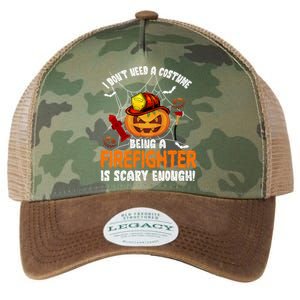 I Dont Need A Costume Pumpkin Firefighter Lover Halloween Gift Legacy Tie Dye Trucker Hat