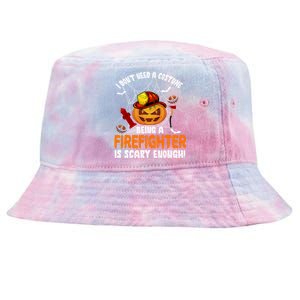 I Dont Need A Costume Pumpkin Firefighter Lover Halloween Gift Tie-Dyed Bucket Hat