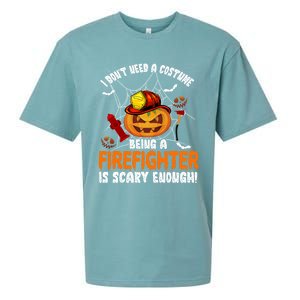 I Dont Need A Costume Pumpkin Firefighter Lover Halloween Gift Sueded Cloud Jersey T-Shirt