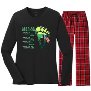 I Do Not Like Yourtal Haze Bigfoot Go LetS Brandon Women's Long Sleeve Flannel Pajama Set 