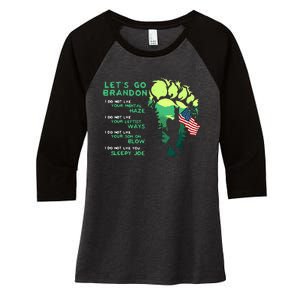 I Do Not Like Yourtal Haze Bigfoot Go LetS Brandon Women's Tri-Blend 3/4-Sleeve Raglan Shirt