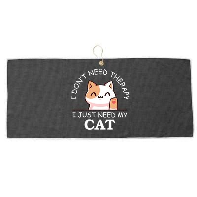 I Don't Need Therapy I Just Need My Cat Cute Large Microfiber Waffle Golf Towel