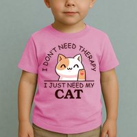 I Don't Need Therapy I Just Need My Cat Cute Toddler T-Shirt