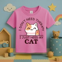I Don't Need Therapy I Just Need My Cat Cute Toddler T-Shirt
