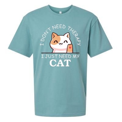 I Don't Need Therapy I Just Need My Cat Cute Sueded Cloud Jersey T-Shirt