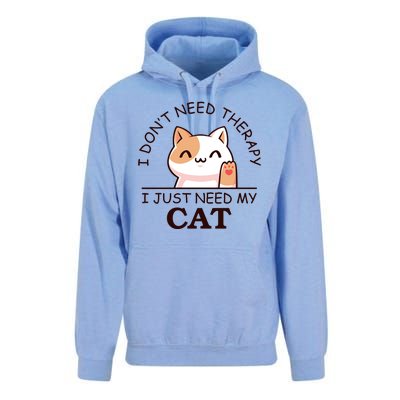 I Don't Need Therapy I Just Need My Cat Cute Unisex Surf Hoodie