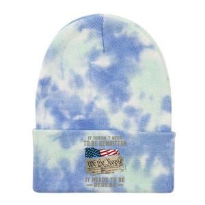 It Doesnt Need To Be Rewritten It Needs To Be Reread Tie Dye 12in Knit Beanie