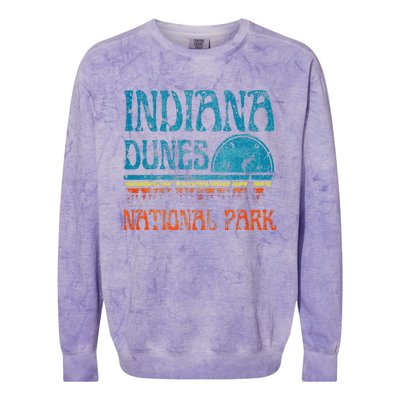 Indiana Dunes National Park Lake Michigan Retro Sunset Colorblast Crewneck Sweatshirt