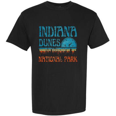 Indiana Dunes National Park Lake Michigan Retro Sunset Garment-Dyed Heavyweight T-Shirt