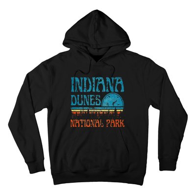 Indiana Dunes National Park Lake Michigan Retro Sunset Hoodie