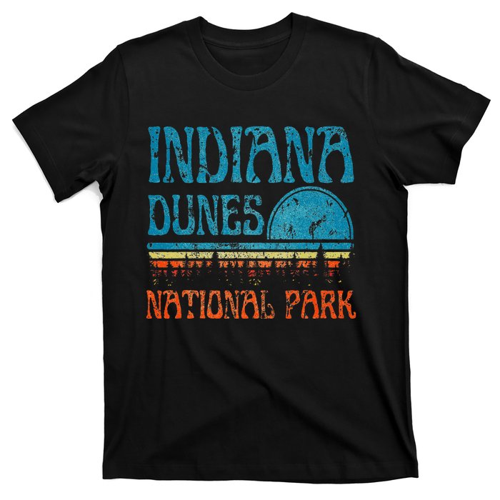 Indiana Dunes National Park Lake Michigan Retro Sunset T-Shirt