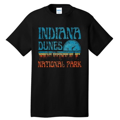 Indiana Dunes National Park Lake Michigan Retro Sunset Tall T-Shirt