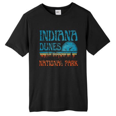 Indiana Dunes National Park Lake Michigan Retro Sunset Tall Fusion ChromaSoft Performance T-Shirt