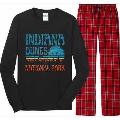 Indiana Dunes National Park Lake Michigan Retro Sunset Long Sleeve Pajama Set