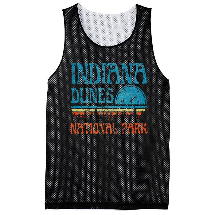 Indiana Dunes National Park Lake Michigan Retro Sunset Mesh Reversible Basketball Jersey Tank